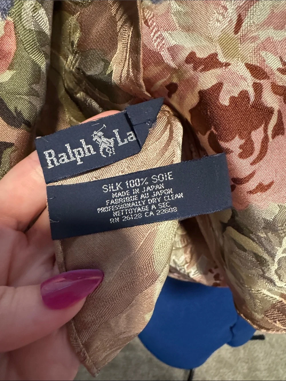 Vintage 100% silk Ralph Lauren scarf